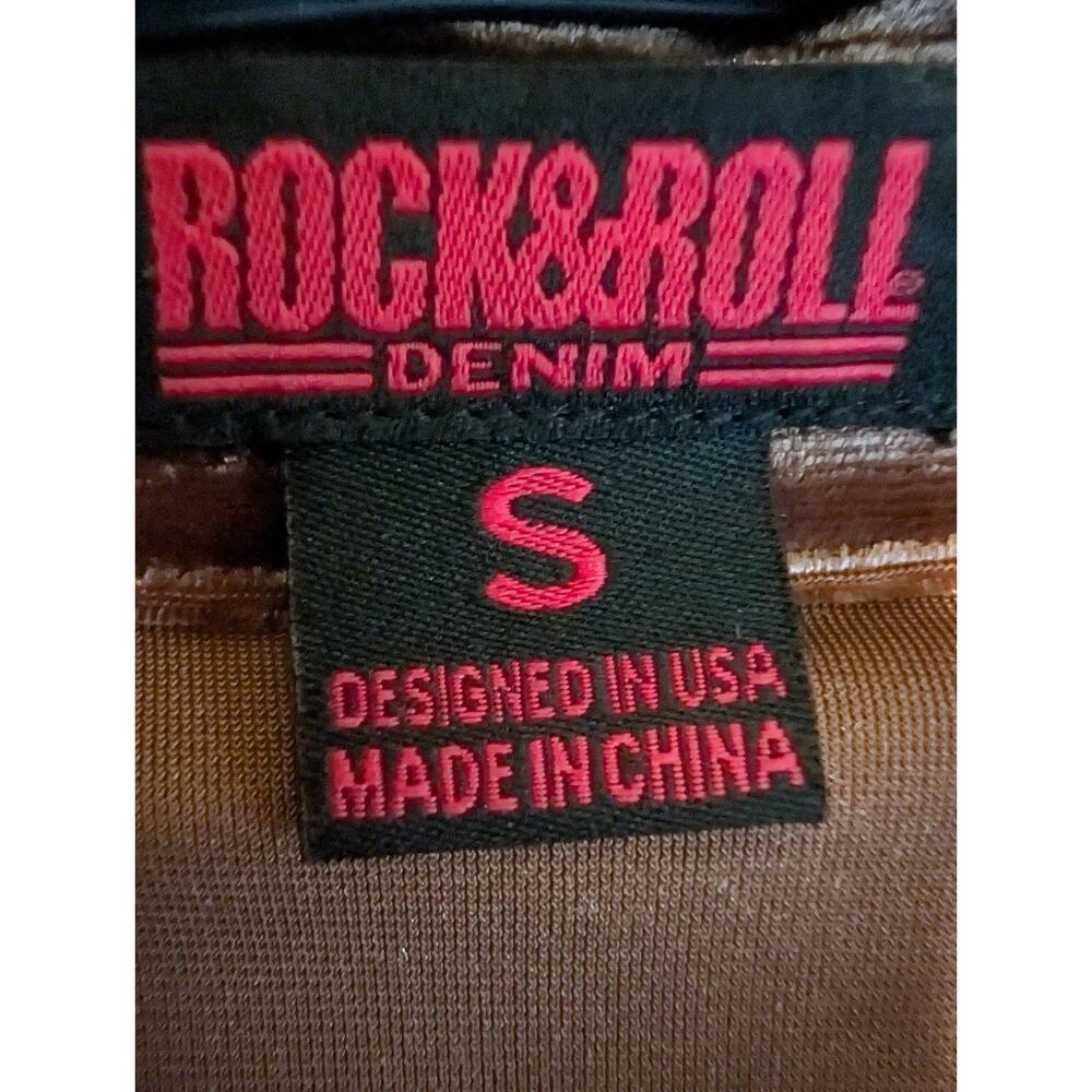 Rock & Roll Cowgirl S Crushed Velvet Shirt Top Lo… - image 4